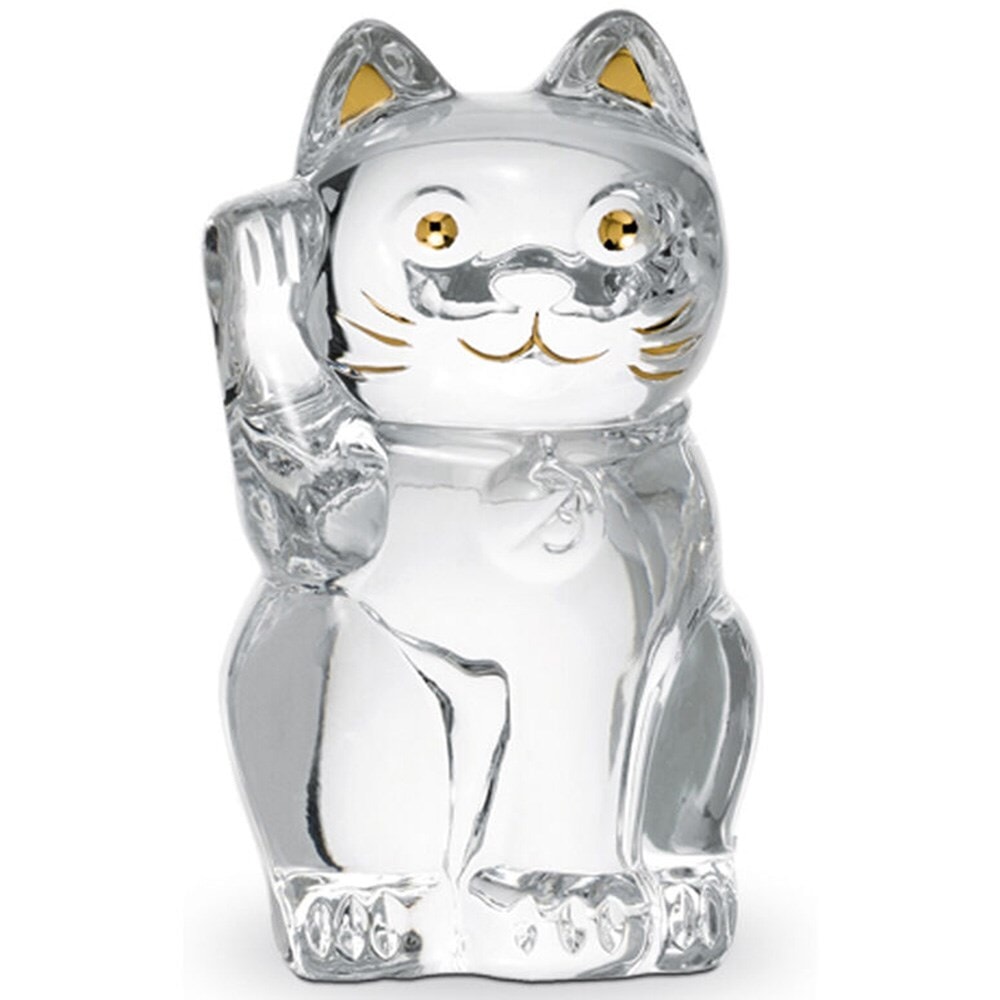 【希少】Baccara cat Cat Maneki Neko Octagon Figurine | Baccarat Japan